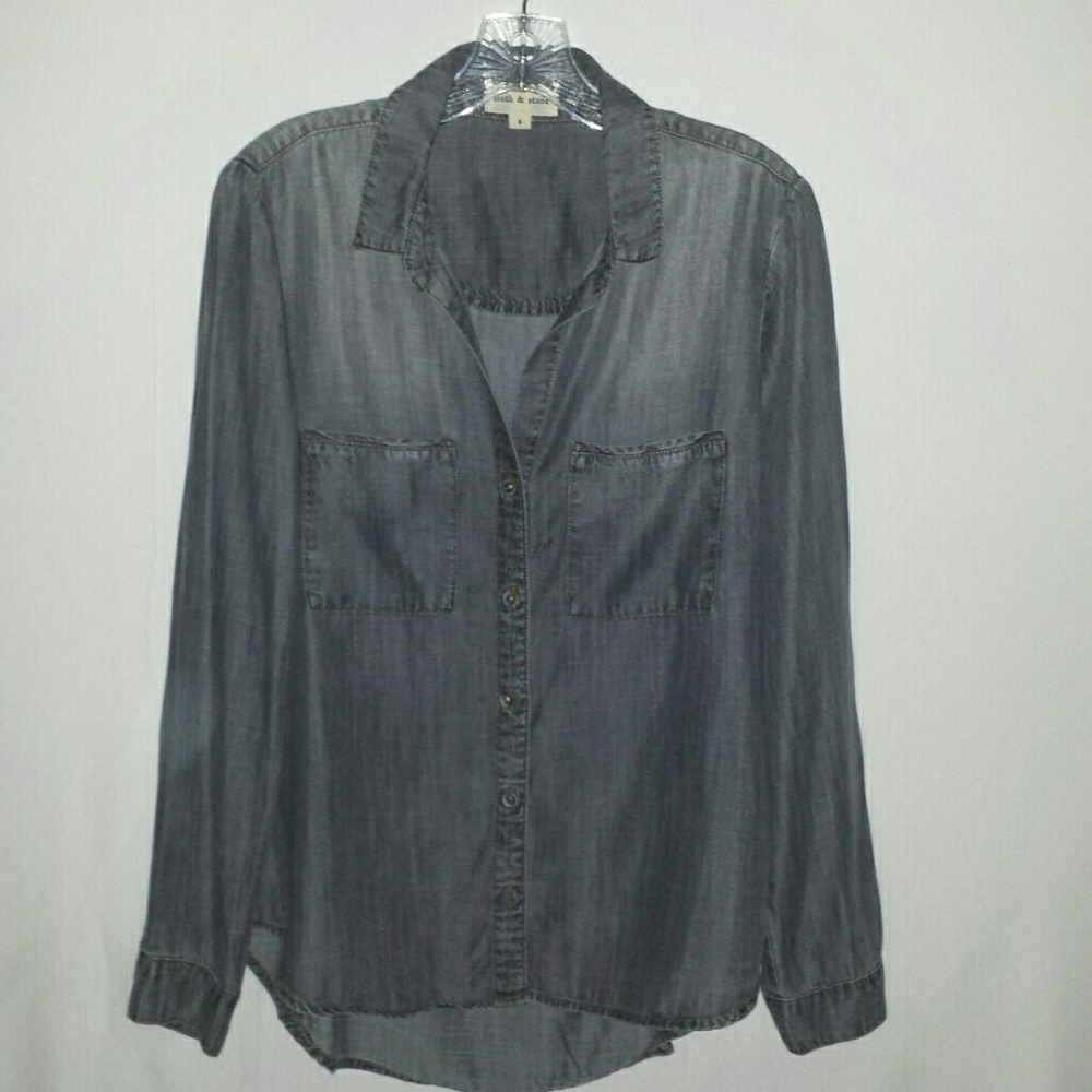 Anthropologie Cloth & Stone Gray Chambray